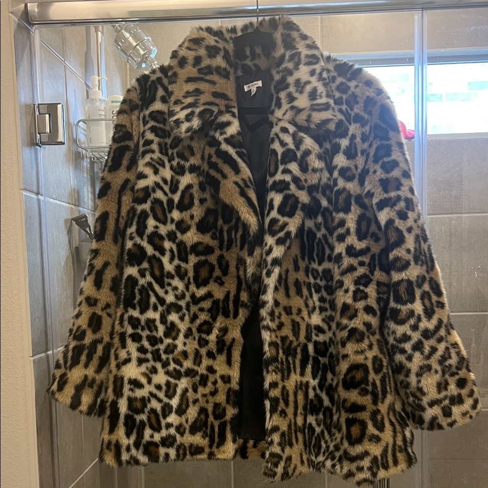 En Creme Animal Print Teddy Jacket